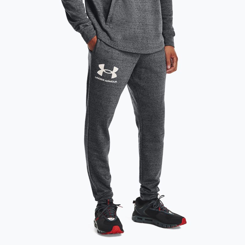 Männer unter Rüstung Ua Rival Terry Jogger Hose Pech grau Licht heather/onyx weiß