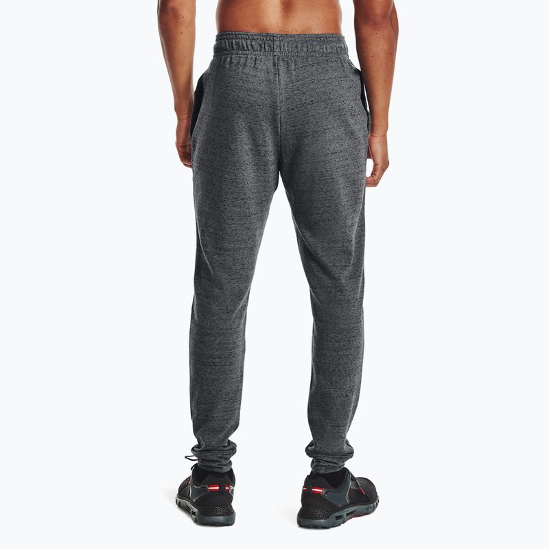 Männer unter Rüstung Ua Rival Terry Jogger Hose Pech grau Licht heather/onyx weiß 3