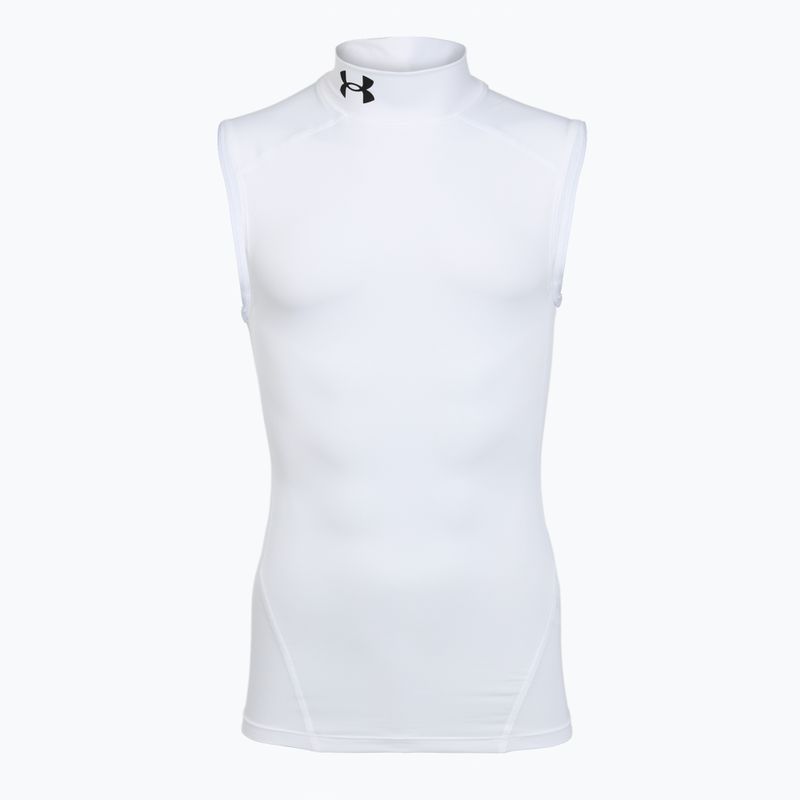 Trainings-T-Shirt Herren Under Armour HG Armour Comp Mock SL castlerock/white