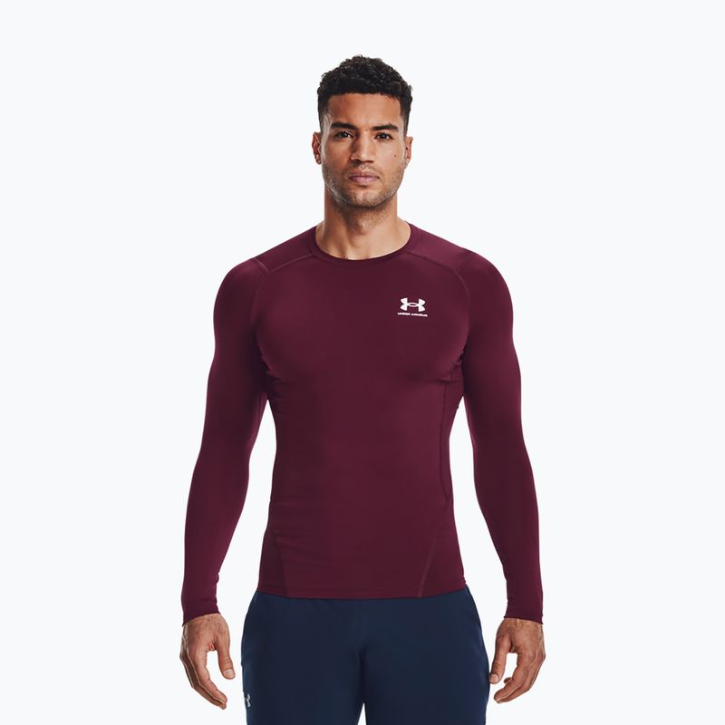 Under Armour Herren Training Longsleeve Ua HG Armour Comp LS kastanienbraun/weiß