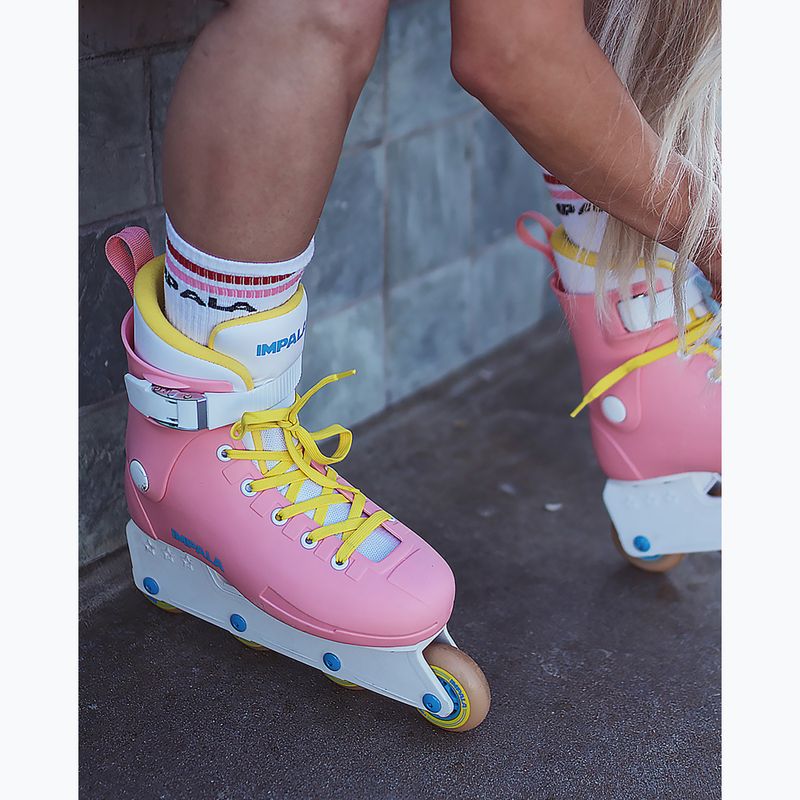 Damen Rollschuhe IMPALA Lightspeed Inline Skate rosa gelb 7