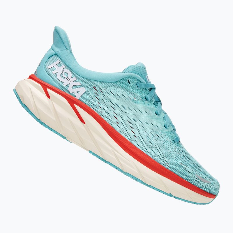 Damen Laufschuhe HOKA Clifton 8 Wide aquarell/eierschalenblau 7