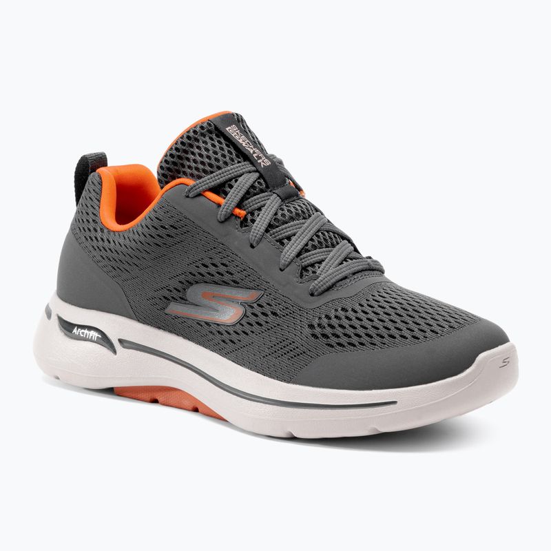 Herren SKECHERS Go Walk Arch Fit Idyllic anthrazit/weiß/orange Schuhe