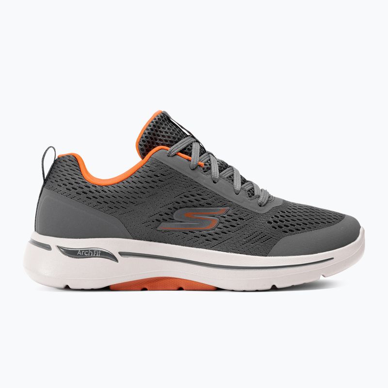 Herren SKECHERS Go Walk Arch Fit Idyllic anthrazit/weiß/orange Schuhe 2