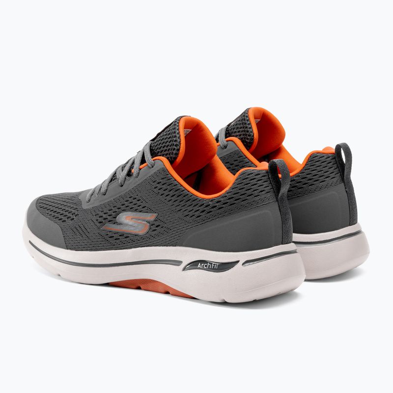 Herren SKECHERS Go Walk Arch Fit Idyllic anthrazit/weiß/orange Schuhe 3