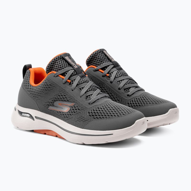 Herren SKECHERS Go Walk Arch Fit Idyllic anthrazit/weiß/orange Schuhe 4