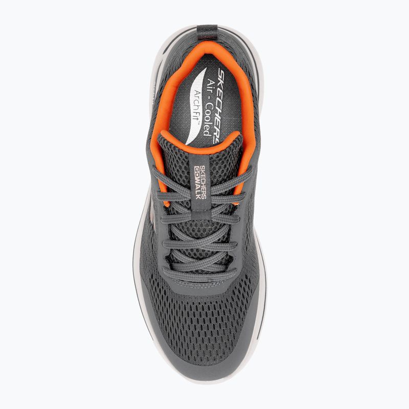 Herren SKECHERS Go Walk Arch Fit Idyllic anthrazit/weiß/orange Schuhe 6