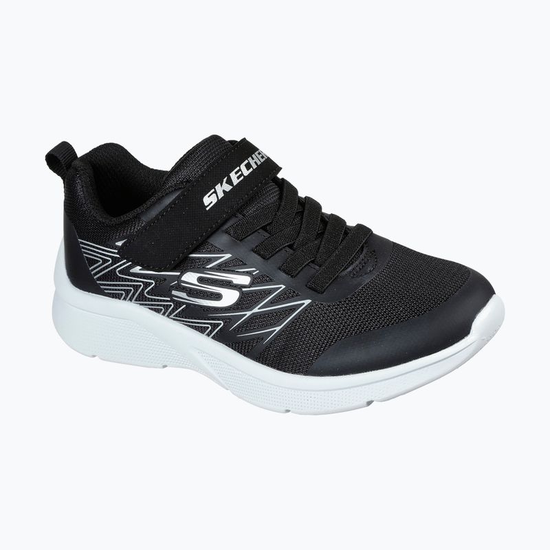 SKECHERS Microspec Texlor schwarz/silberne Kinderturnschuhe