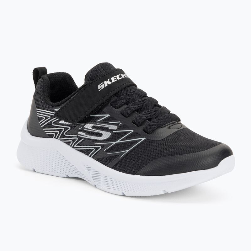SKECHERS Microspec Texlor schwarz/silberne Kinderturnschuhe