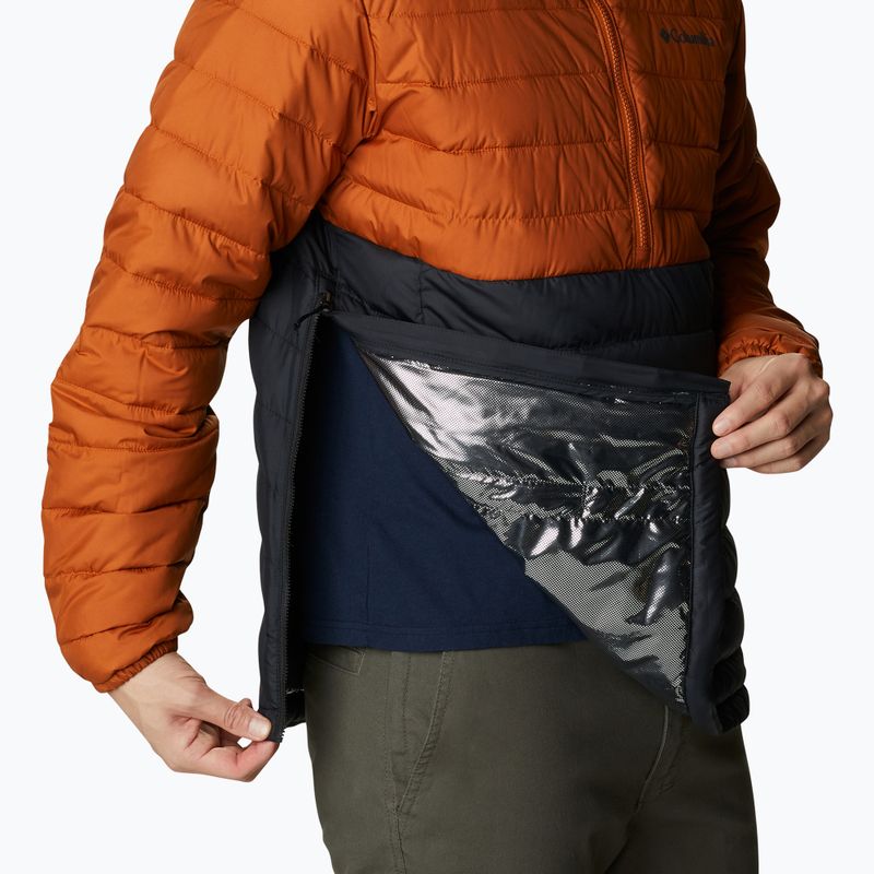 Columbia Powder Lite Anorak Herren Daunenjacke orange und schwarz 10