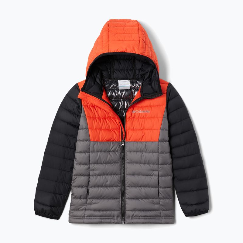 Columbia Powder Lite Hooded Rot-Grau Kinder Daunenjacke 1802901