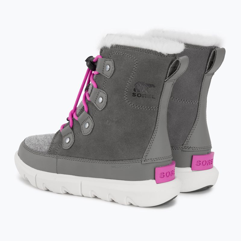 Sorel Sorel Explorer Lace quarry/bright lavender Junior Schneestiefel 3