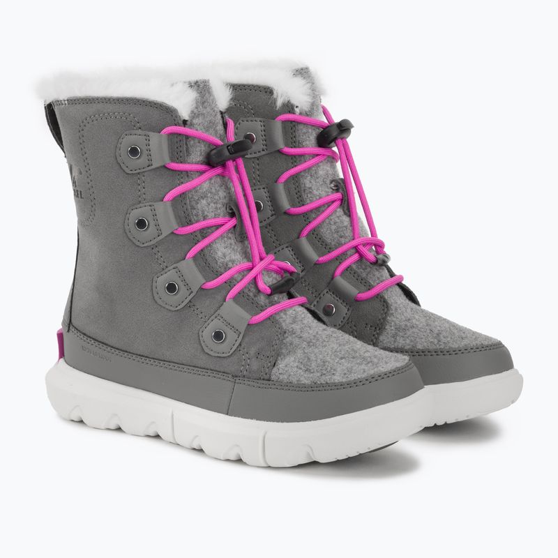 Sorel Sorel Explorer Lace quarry/bright lavender Junior Schneestiefel 4