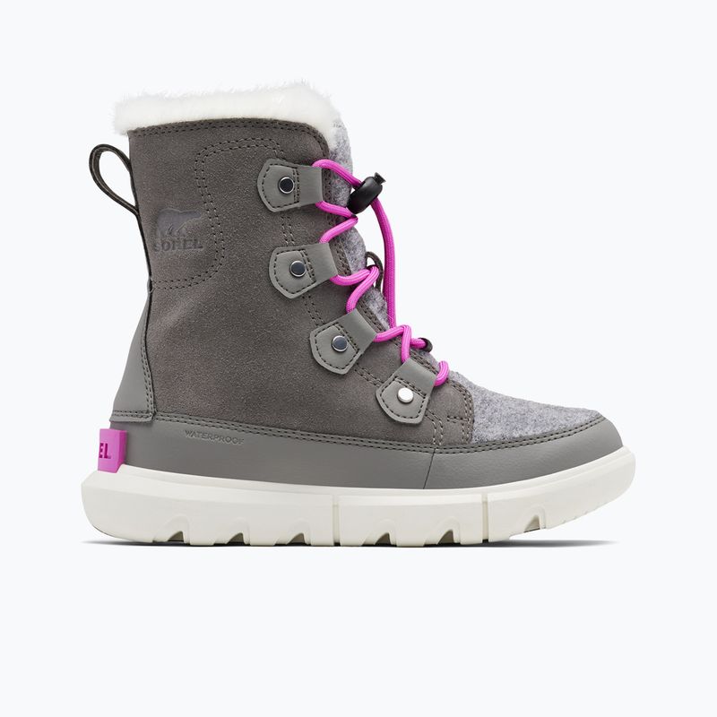 Sorel Sorel Explorer Lace quarry/bright lavender Junior Schneestiefel 7