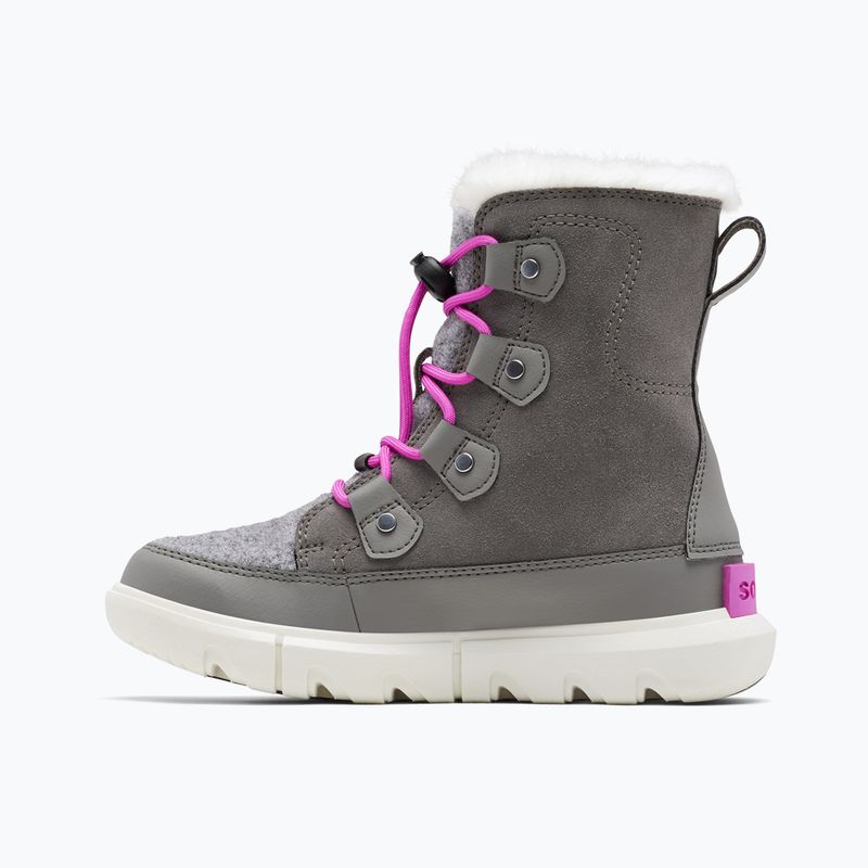 Sorel Sorel Explorer Lace quarry/bright lavender Junior Schneestiefel 8