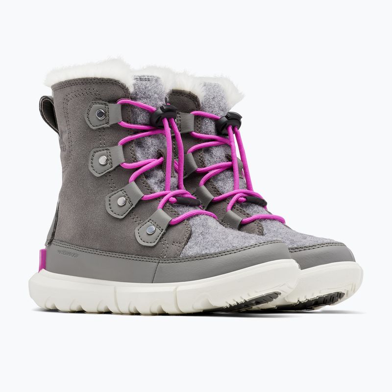 Sorel Sorel Explorer Lace quarry/bright lavender Junior Schneestiefel 9