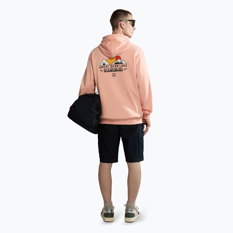 Herren Napapijri B-Boyd H rosa lachsfarbenes Sweatshirt 3