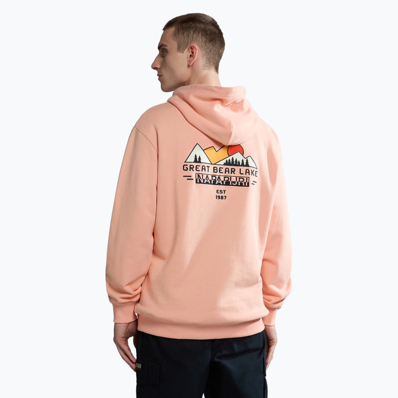 Herren Napapijri B-Boyd H rosa lachsfarbenes Sweatshirt 5