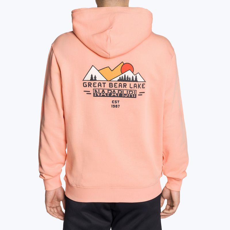 Herren Napapijri B-Boyd H rosa lachsfarbenes Sweatshirt 4