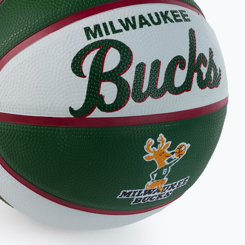 Wilson NBA Team Retro Mini Milwaukee Bucks Basketball grün WTB3200XBMIL 3