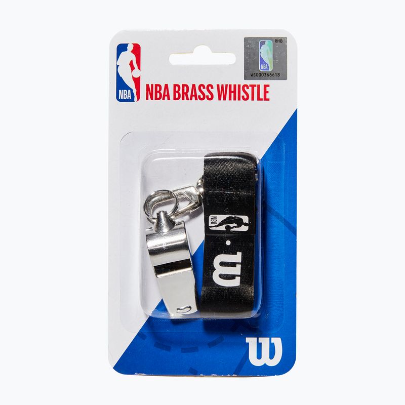 Wilson NBA Schiedsrichter Pfeife Messing Pfeife mit Lanyard schwarz 2