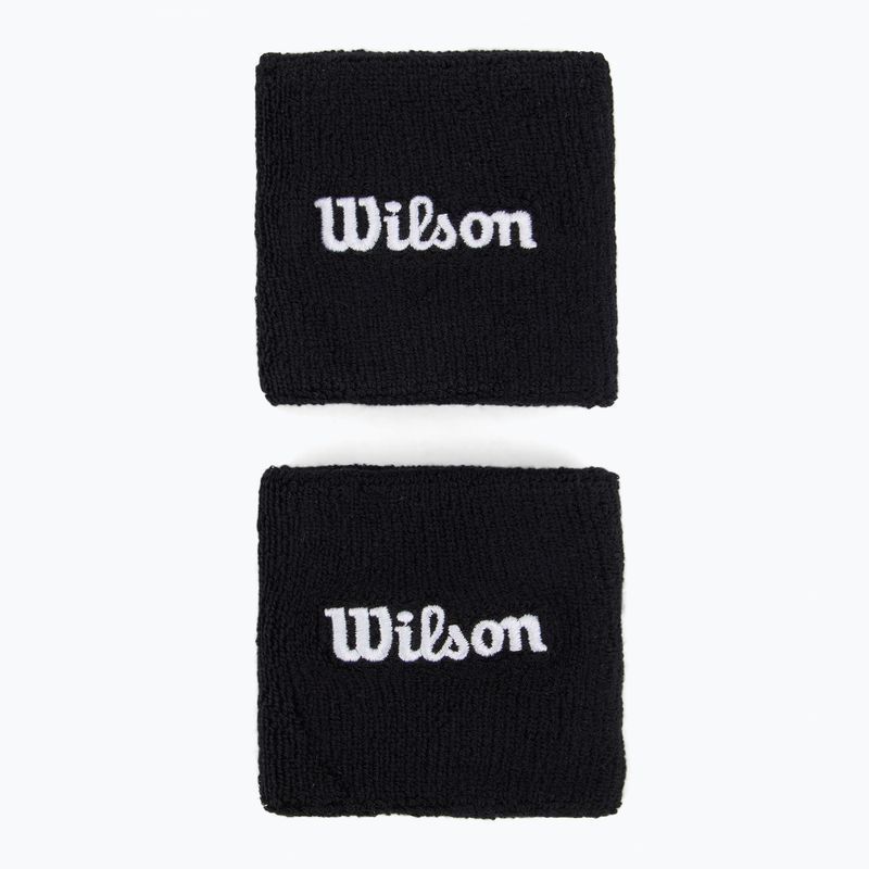 Wilson Wristband Tennisarmbänder 2 Stück schwarz. 2