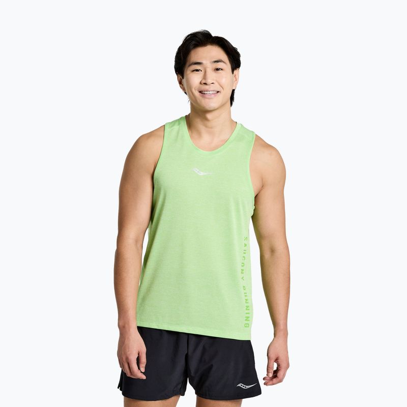 Saucony Herren Stopwatch Grafik Singlet Laufshirt grün SAM800325-INHS3