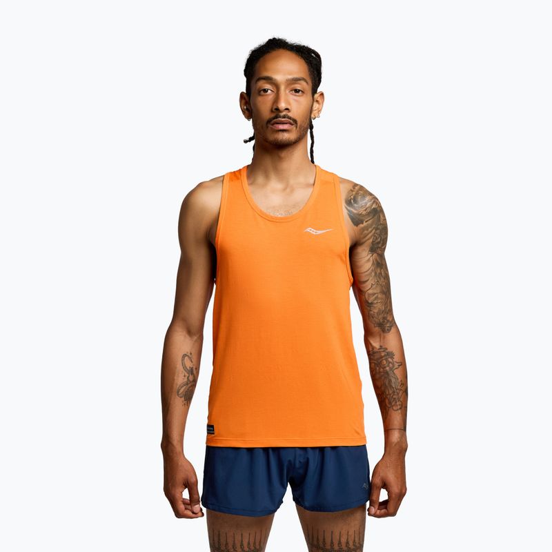 Herren Lauftank Saucony Stopwatch Singlet pepper heather
