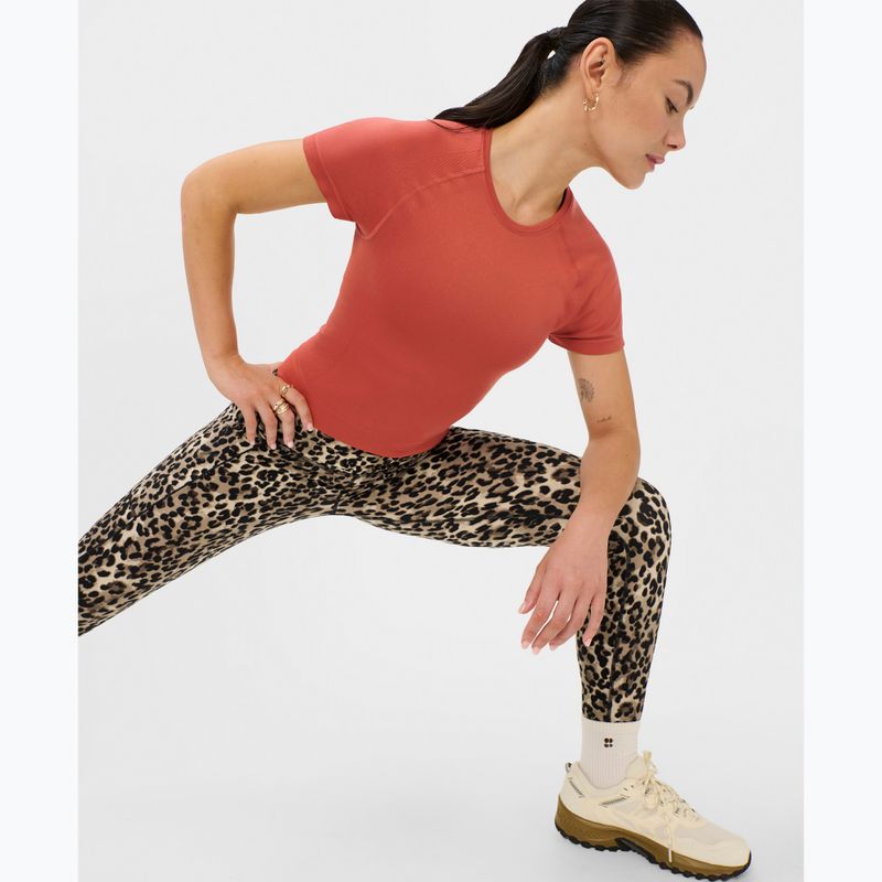Damen Yoga-Shirt Sweaty Betty Athlete Crop Seamless Workout terrazzo red 4