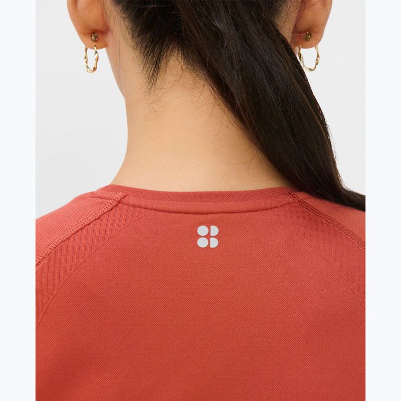 Damen Yoga-Shirt Sweaty Betty Athlete Crop Seamless Workout terrazzo red 5