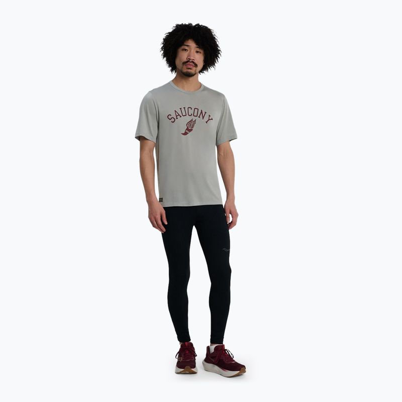 Herren-Laufshirt Saucony Stopwatch light grey heather 2