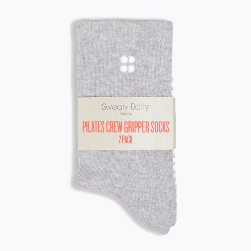 Damensocken Sweaty Betty Pilates Crew Gripper 2 pary light grey marl 2