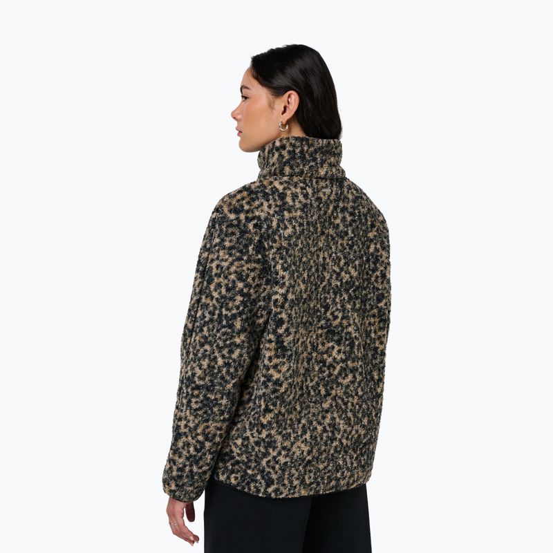 Damenpullover Sweaty Betty Plush Contrast Zip Up Fleece brown ink leopard print 3