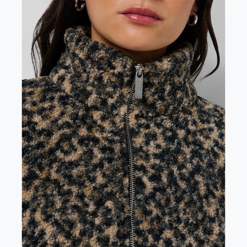 Damenpullover Sweaty Betty Plush Contrast Zip Up Fleece brown ink leopard print 5