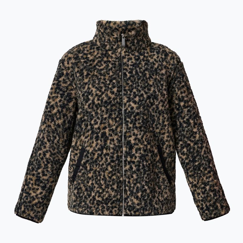 Damenpullover Sweaty Betty Plush Contrast Zip Up Fleece brown ink leopard print 7