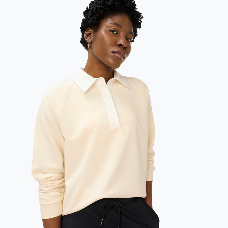 Damenpullover Sweaty Betty Revive Rugby ecru beige