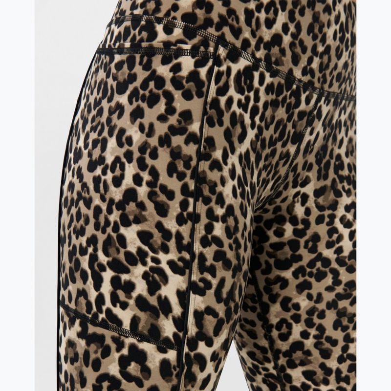 Damen-Trainingsleggings Sweaty Betty Power Piping Workout 7/8 brown ink leopard print 6