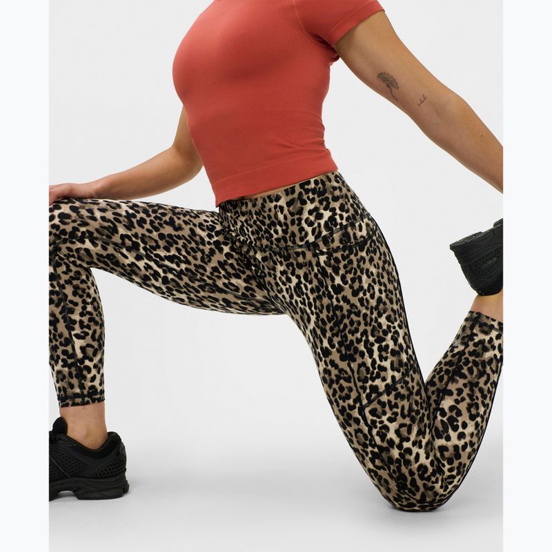 Damen-Trainingsleggings Sweaty Betty Power Piping Workout 7/8 brown ink leopard print 7