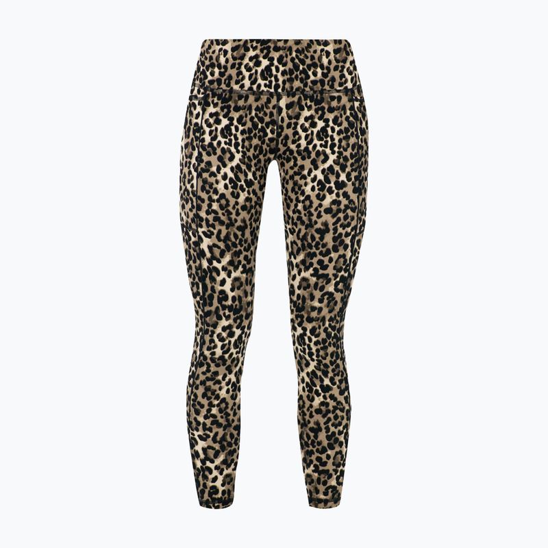 Damen-Trainingsleggings Sweaty Betty Power Piping Workout 7/8 brown ink leopard print 8