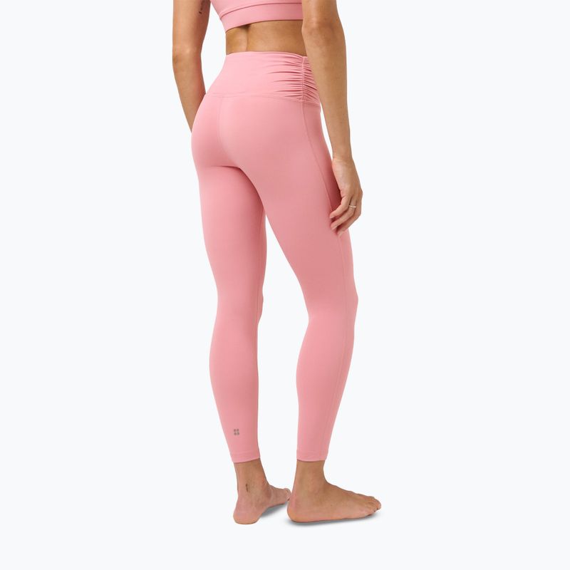 Damen-Trainingsleggings Sweaty Betty Ultimate Studio 7/8 Ruched dark deco pink 3