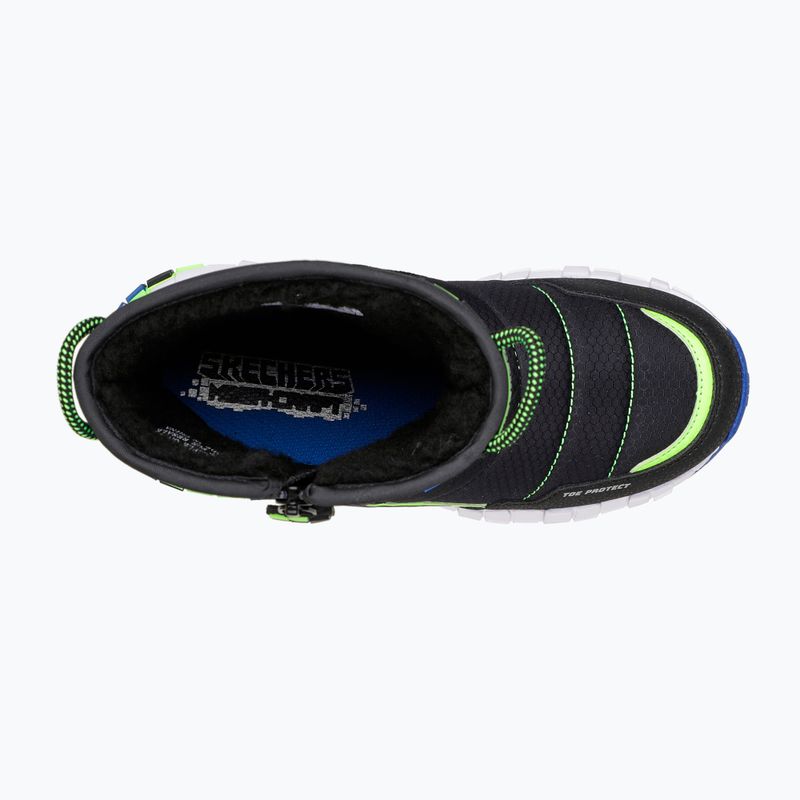 SKECHERS Mega-Craft Cuboforce Kinder-Trekking-Stiefel schwarz/blau/lime 5