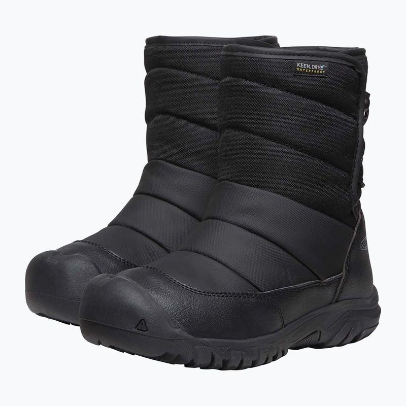 KEEN Puffrider WP Kinder-Trekkingstiefel schwarz/stahlgrau 10