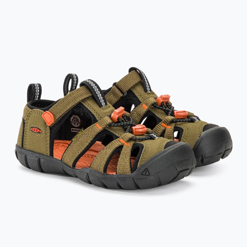 KEEN Seacamp II CNX dunkeloliv/goldfarben Kindersandalen 4