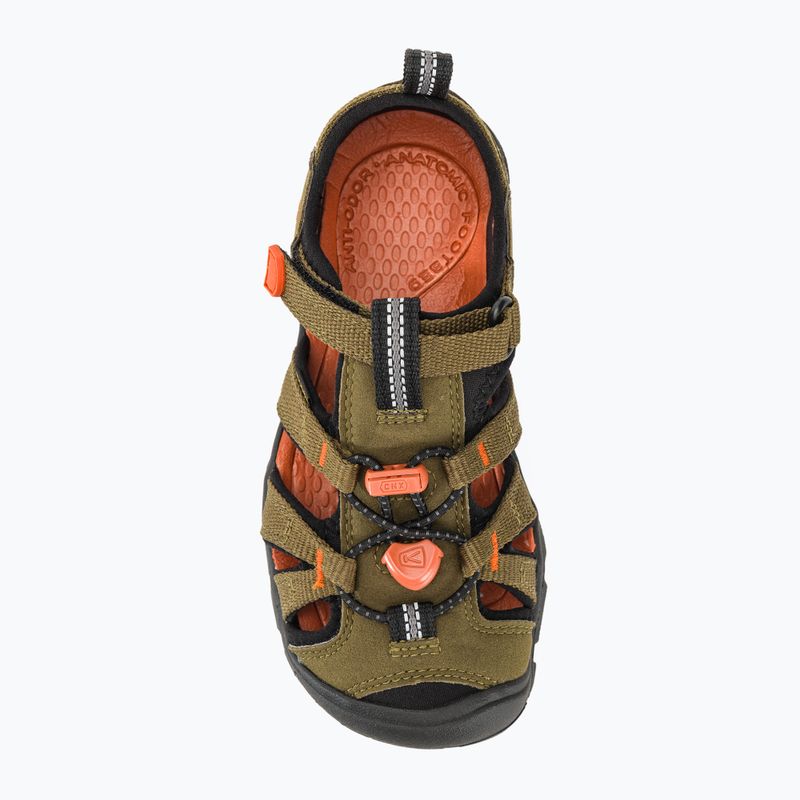 KEEN Seacamp II CNX dunkeloliv/goldfarben Kindersandalen 6