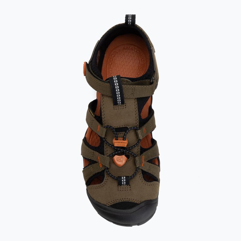 Kindersandalen KEEN Seacamp II CNX dark olive/gold flame 5