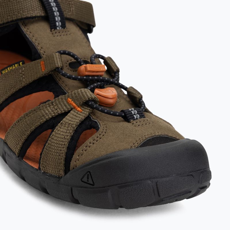 Kindersandalen KEEN Seacamp II CNX dark olive/gold flame 7