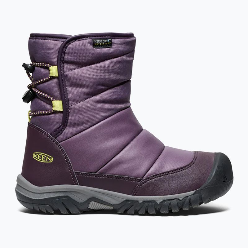 KEEN Puffrider WP Junior Schneestiefel schwarz pflaume/daiquiri grün 8