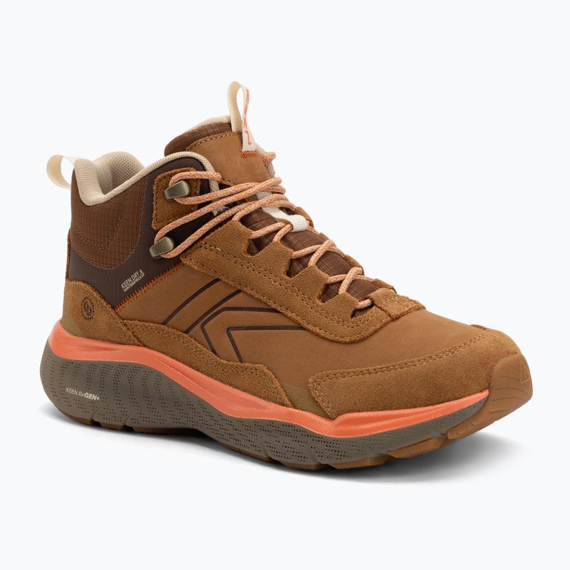 Damen-Trekkingschuhe Keen Leiki Leather Mid Waterproof chipmunk/bison