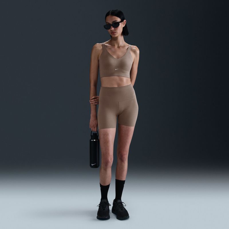 Sport-BH Nike Alate Medium Support Longline mink brown/white 11