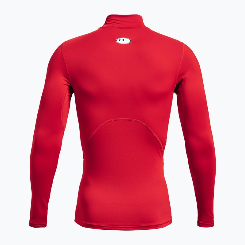 Herren Trainings-Longsleeve Under Armour Comp Mock UA Armour red/white 2